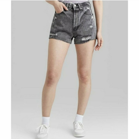 Wild Fable Gray Super-High Rise Jeans Short NWT - Picture 2 of 4